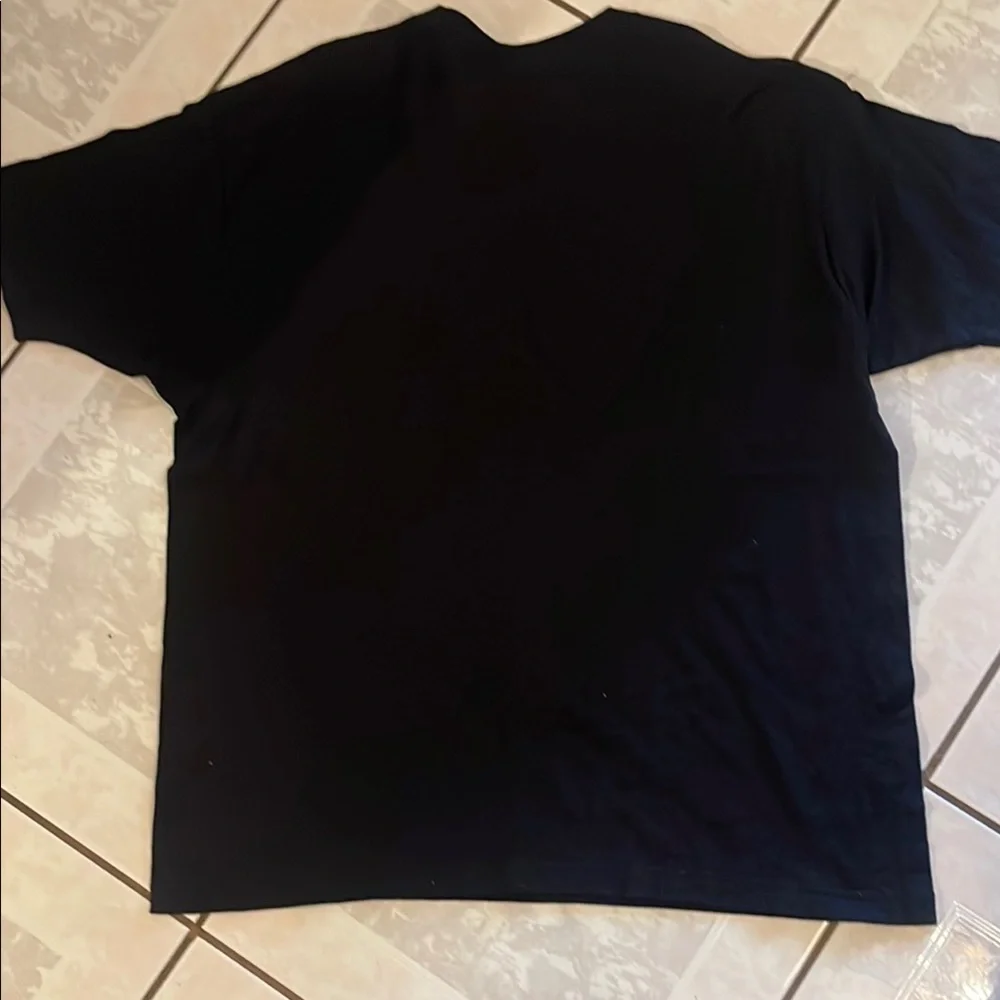 Black Graphic Tee with Yellow Print